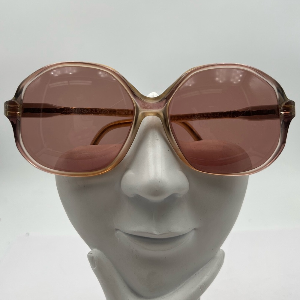 Vintage Avant Garde Brown Gray Oval Sunglasses Frames Carmen